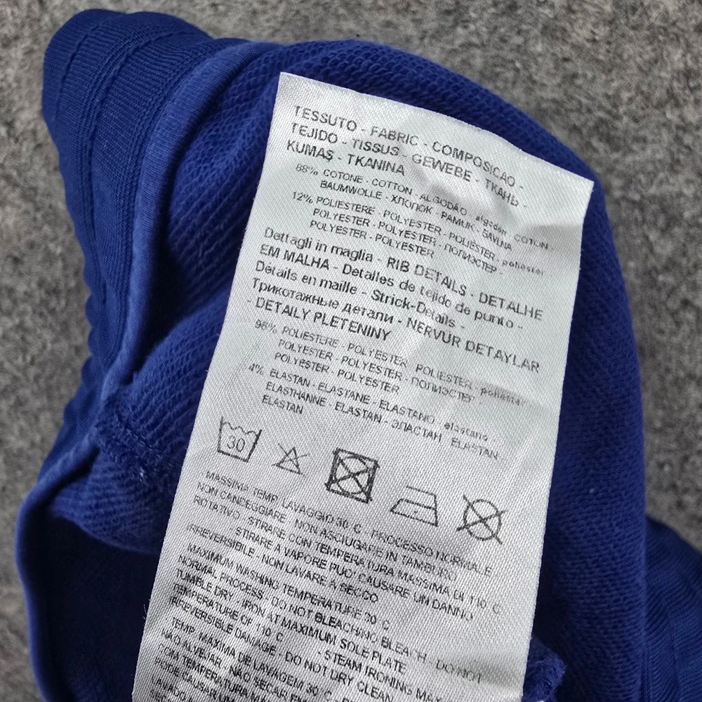 Armani Exchange Mens L Logo Sweat Shorts Blue Cotton Drawstring Pockets 6